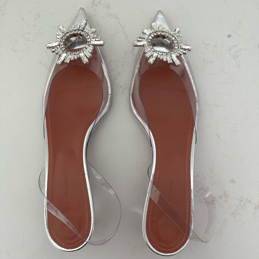 Amina Muaddi
Begum Embellished PVC Slingback Pumps